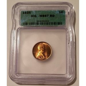1935 Lincoln Wheat Cent MS67 RED ICG